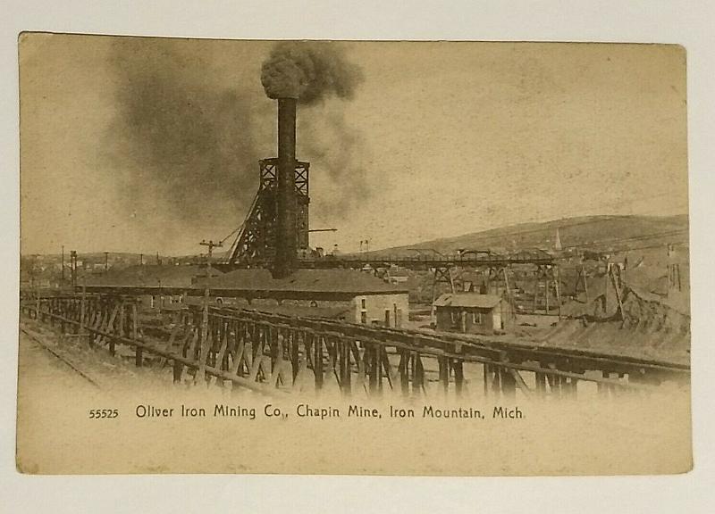 Chapin Mine, Iron Mountain, MI postcard c.1910.jpg - CHAPIN MINE, IRON MOUNTAIN, MI POSTCARD CA. 1910